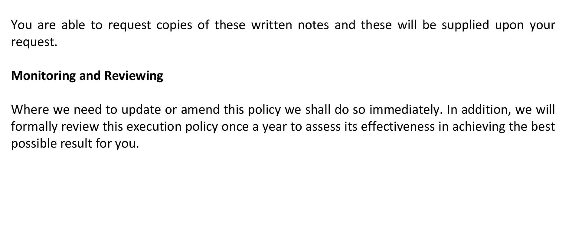 Best Execution Policy